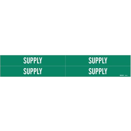 Pipe Marker, Supply, Green, 3/4 to 2-3/8 In MPN:7282-4