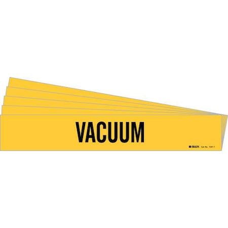 Pipe Marker, Adhesive, Black, Vacuum, PK5, 7291-1-PK MPN:7291-1-PK