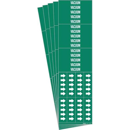 Pipe Marker, Adhesive, White, Vacuum, PK5, 7292-3C-PK MPN:7292-3C-PK