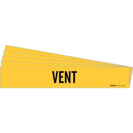 Pipe Marker, Adhesive, Black, Vent, PK5, 7295-1-PK MPN:7295-1-PK