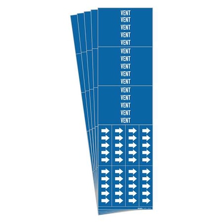 Pipe Marker, Adhesive, White, Vent, PK5, 7295-3C-PK MPN:7295-3C-PK