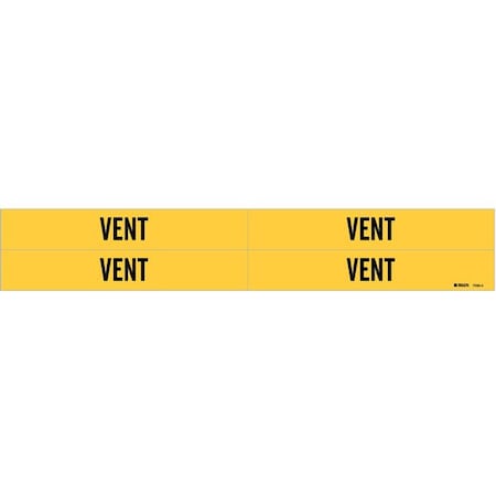 Pipe Marker, Vent, Yellow, 3/4 to 2-3/8 In MPN:7295-4