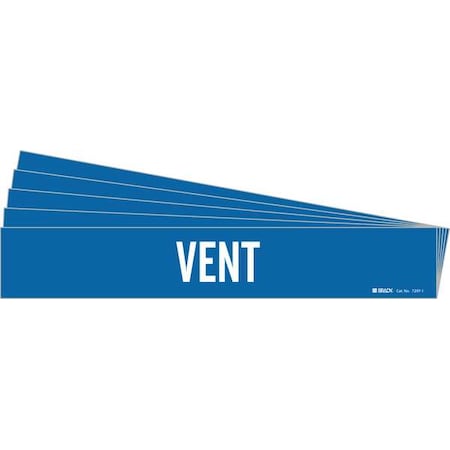 Pipe Marker, Adhesive, White, Vent, PK5, 7297-1-PK MPN:7297-1-PK