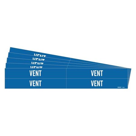 Pipe Marker, Adhesive, Blue, Vent, PK5 MPN:7297-4-PK