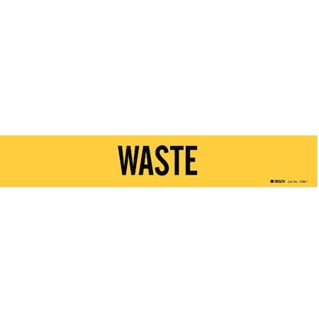 Pipe Marker, Waste, Yel, 2-1/2 to 7-7/8 In MPN:7298-1