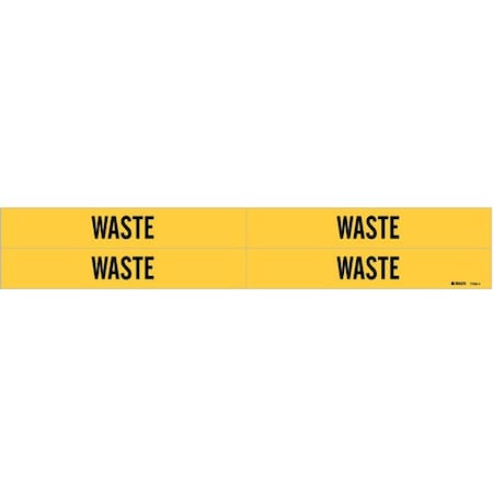 Pipe Marker, Waste, Yellow, 3/4 to 2-3/8 In MPN:7298-4
