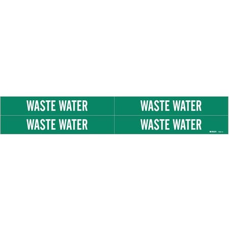 Pipe Marker, Waste Water, Gn, 3/4to2-3/8 In MPN:7301-4