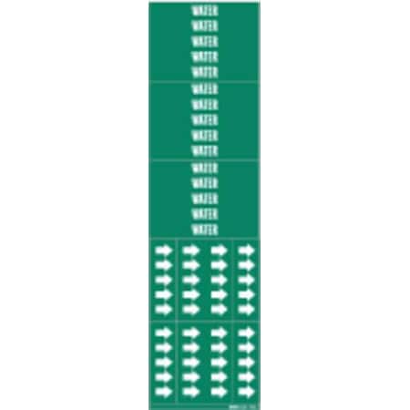 Pipe Marker, Water, Green, 3/4 In or Less MPN:7304-3C