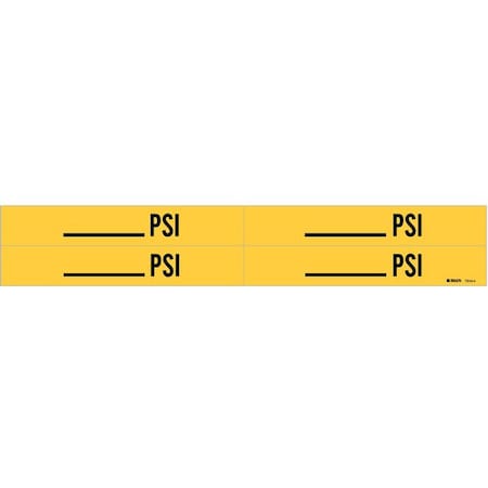Pipe Marker, _ psi, Yellow, 3/4 to 2-3/8 In MPN:7310-4