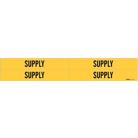 Pipe Marker, Supply, Yel, 3/4 to 2-3/8 In MPN:7311-4