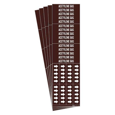 Pipe Marker, White, Acetylene Gas, PK5, 7317-3C-PK MPN:7317-3C-PK