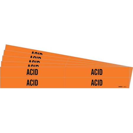 Pipe Marker, Adhesive, Black, Acid, PK5, 7318-4-PK MPN:7318-4-PK