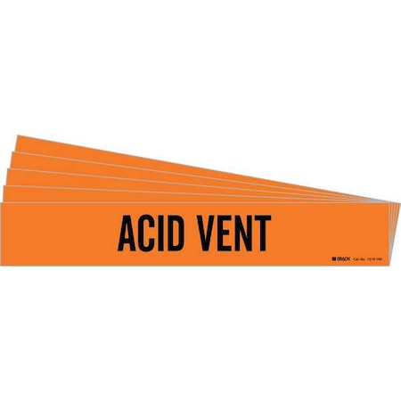 Pipe Marker, Adhesive, Black, Acid Vent, PK5, 7319-1HV-PK MPN:7319-1HV-PK