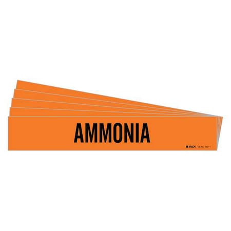 Pipe Marker, Adhesive, Black, Ammonia, PK5, 7321-1-PK MPN:7321-1-PK