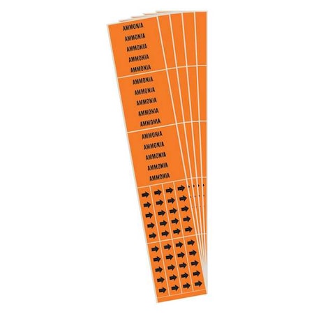 Pipe Marker, Adhesive, Black, Ammonia, PK5, 7321-3C-PK MPN:7321-3C-PK