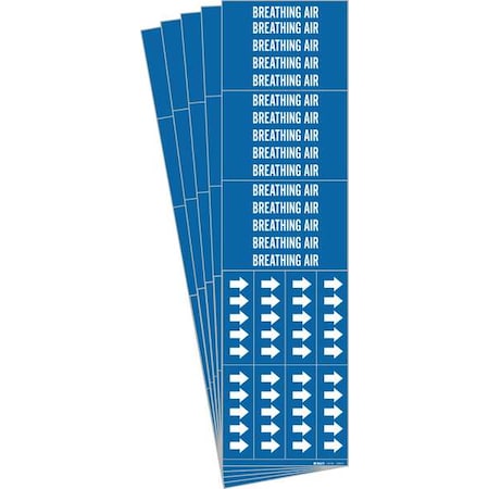 Pipe Marker, White, Breathing Air, PK5, 7334-3C-PK MPN:7334-3C-PK