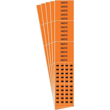 Pipe Marker, Adhesive, Black, Caustic, PK5, 7339-3C-PK MPN:7339-3C-PK
