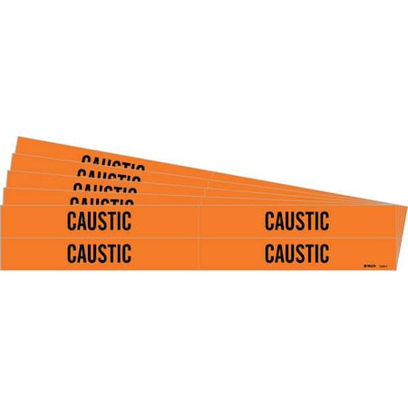 Pipe Marker, Adhesive, Black, Caustic, PK5, 7339-4-PK MPN:7339-4-PK