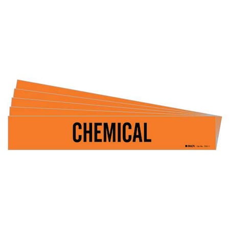 Pipe Marker, Adhesive, Black, Chemical, PK5, 7341-1-PK MPN:7341-1-PK