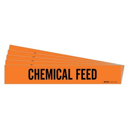 Pipe Marker, Black, Chemical Feed, PK5, 7342-1-PK MPN:7342-1-PK