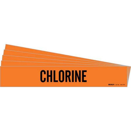 Pipe Marker, Adhesive, Black, Chlorine, PK5, 7343-1HV-PK MPN:7343-1HV-PK