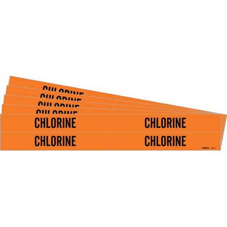 Pipe Marker, Adhesive, Black, Chlorine, PK5, 7343-4-PK MPN:7343-4-PK