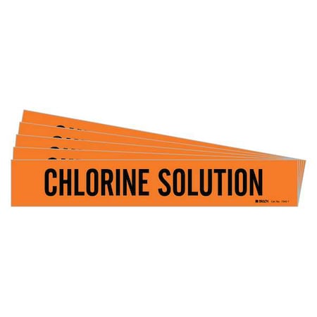 Pipe Marker, Black, Chlorine Solution, PK5, 7345-1-PK MPN:7345-1-PK