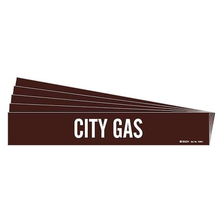 Pipe Marker, Adhesive, White, City Gas, PK5, 7346-1-PK MPN:7346-1-PK