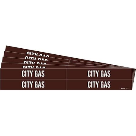 Pipe Marker, Adhesive, White, City Gas, PK5, 7346-4-PK MPN:7346-4-PK