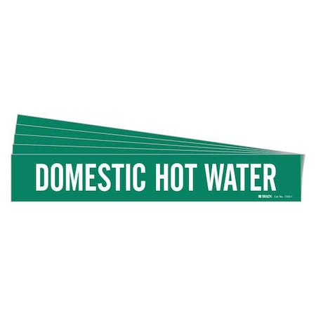 Pipe Marker, White, Domestic Hot Water, PK5 MPN:7350-1-PK