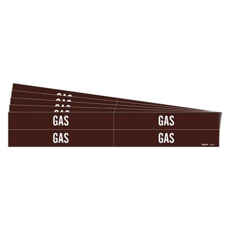 Pipe Marker, Adhesive, White, Gas, PK5, 7358-4-PK MPN:7358-4-PK