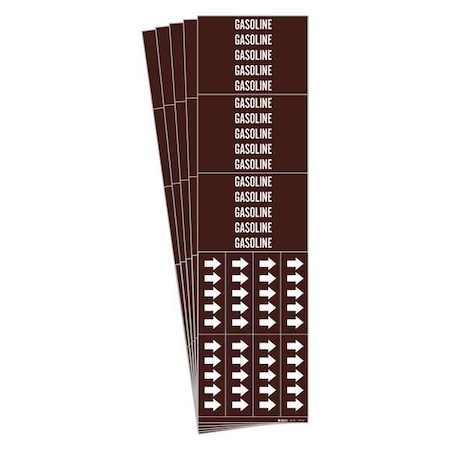 Pipe Marker, Adhesive, White, Gasoline, PK5, 7359-3C-PK MPN:7359-3C-PK