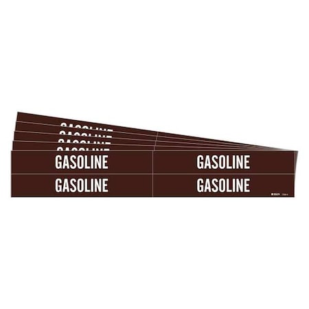 Pipe Marker, Adhesive, White, Gasoline, PK5, 7359-4-PK MPN:7359-4-PK