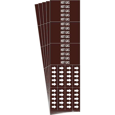 Pipe Marker, Adhesive, White, Hot Gas, PK5, 7373-3C-PK MPN:7373-3C-PK