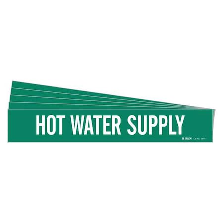 Pipe Marker, Hot Water Supply, PK5 MPN:7377-1-PK