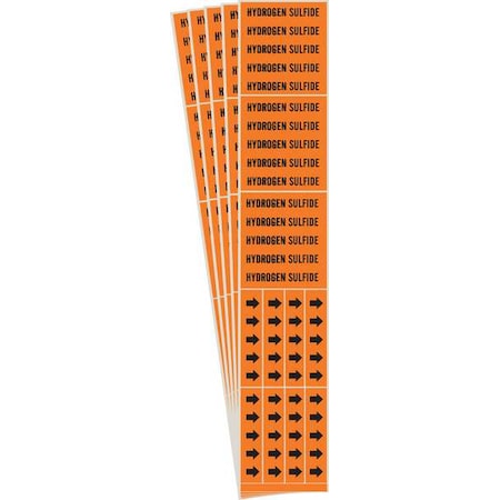 Pipe Marker, Black, Hydrogen Sulfide, PK5, 7384-3C-PK MPN:7384-3C-PK