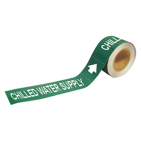 Pipe Marker, Chilled Water Supply, 2 In.H MPN:73869