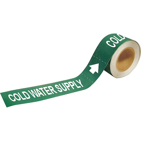 Pipe Marker, Cold Water Supply, 2 In.H MPN:73874