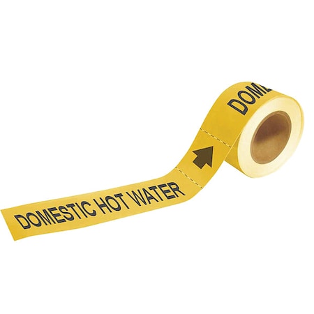 Pipe Marker, Domestic Hot Water, 2 In.H MPN:73887