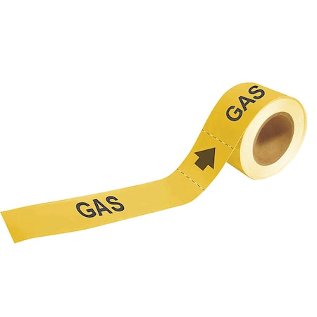 Pipe Marker, Gas, 2 in H, 12 in W MPN:73893