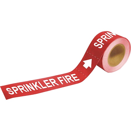 Pipe Mrkr, Sprnklr Fire, 2in H, 12in W MPN:73927