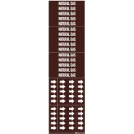 Pipe Marker, Natural Gas, Br, 3/4 In orLess MPN:7395-3C