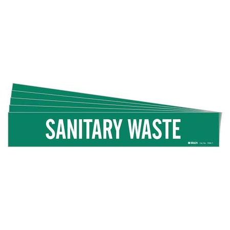 Pipe Marker, White, Sanitary Waste, PK5, 7406-1-PK MPN:7406-1-PK