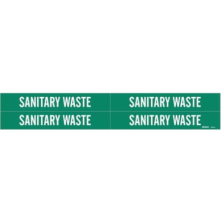 Pipe Marker, Sanitary Waste, 3/4to2-3/8 In, 7406-4 MPN:7406-4