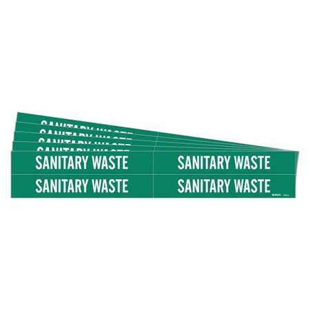 Pipe Marker, White, Sanitary Waste, PK5, 7406-4-PK MPN:7406-4-PK
