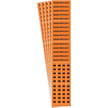Pipe Marker, Sodium Hypochlorite, PK5, 7408-3C-PK MPN:7408-3C-PK