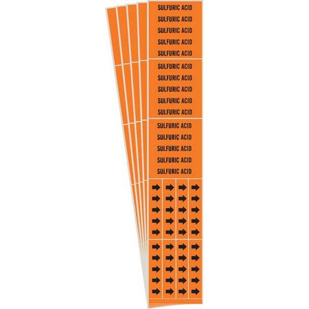 Pipe Marker, Black, Sulfuric Acid, PK5, 7416-3C-PK MPN:7416-3C-PK