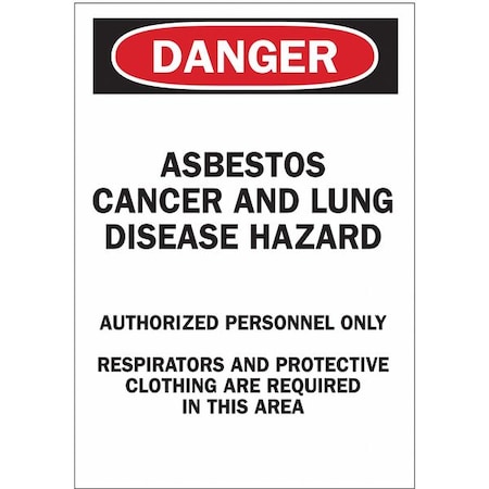 Danger Sign, 20 in H, 14 in W, Fiberglass, Rectangle, English, 74520 MPN:74520