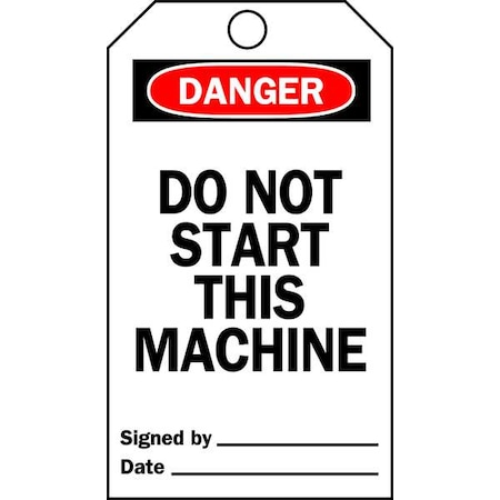 Danger Tag, 5-3/4 x 3 In, Vinyl, Met, PK25 MPN:76188