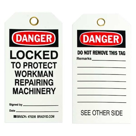 Danger Tag, 5-3/4 x 3 In, ISO 9001, PK25 MPN:76206